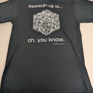 Star Trek Vintage 2018 Borg Black T-shirt Resistance Is Oh. You Know Medium